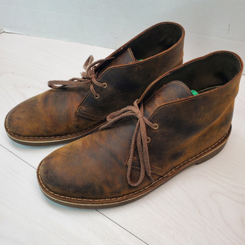 Clarks Bushacre 2 Mens 9.5 Beeswax Leather Chukka Desert Boots Brown Gorpcore